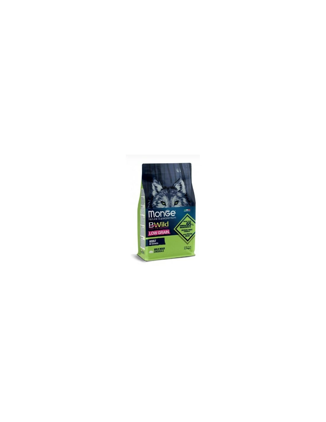 Monge Cane - Bwild - Adult Low Grain - All Breeds - Cinghiale - 2,5 Kg