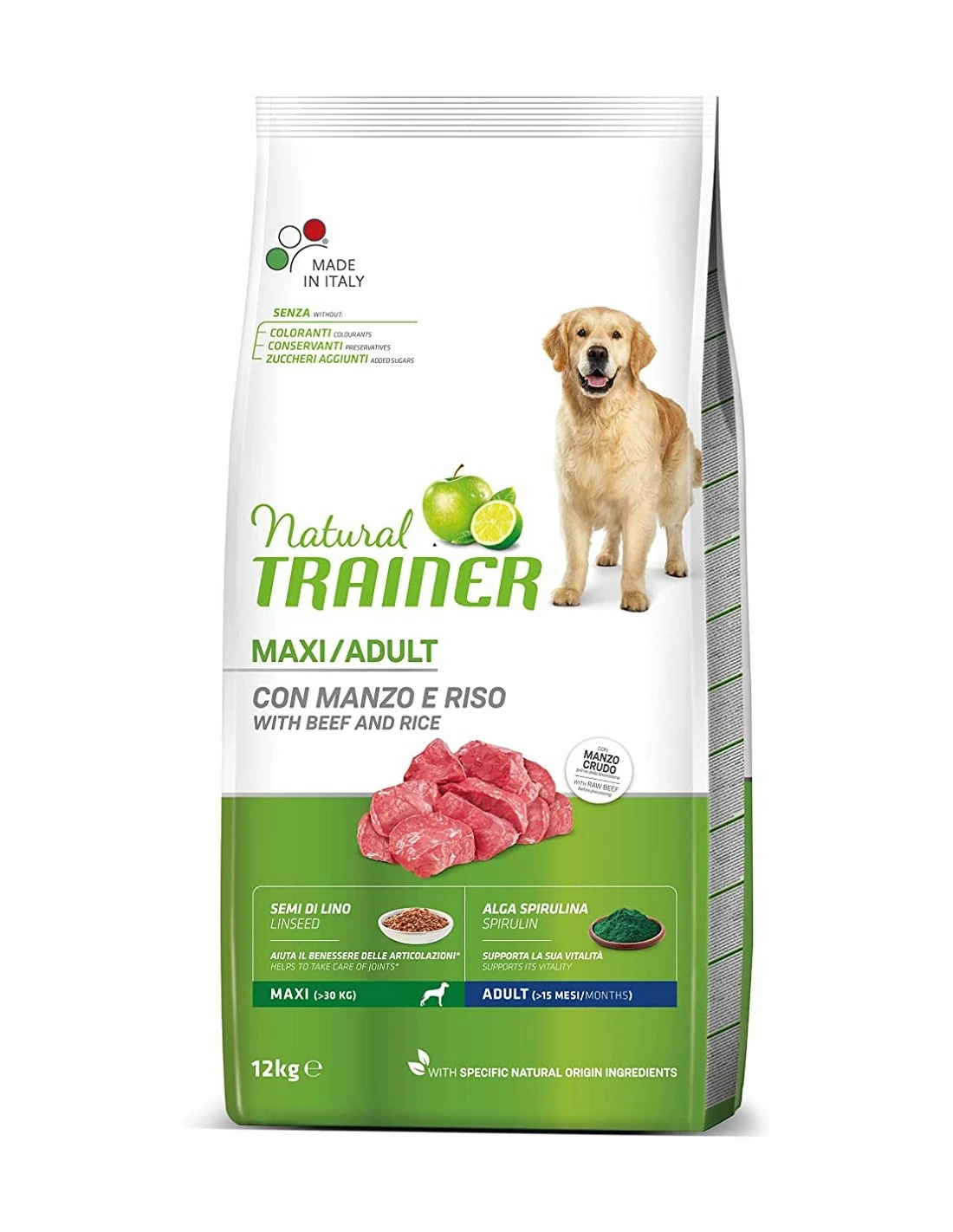 Trainer Cane - Natural - Adult - Maxi - Con Manzo E Riso 12 Kg